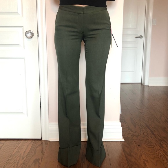 Stella McCartney Pants - Stella McCartney olive green wide leg pants
